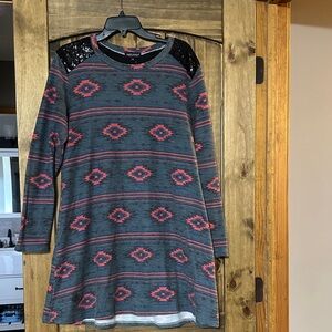 Simply Southern Blue and Red and Greyish Patterned Fabric